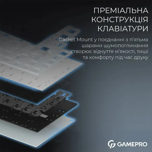 Клавіатура GamePro Asgard Valhalla Pro 75% Rainy switches (White) (UA)