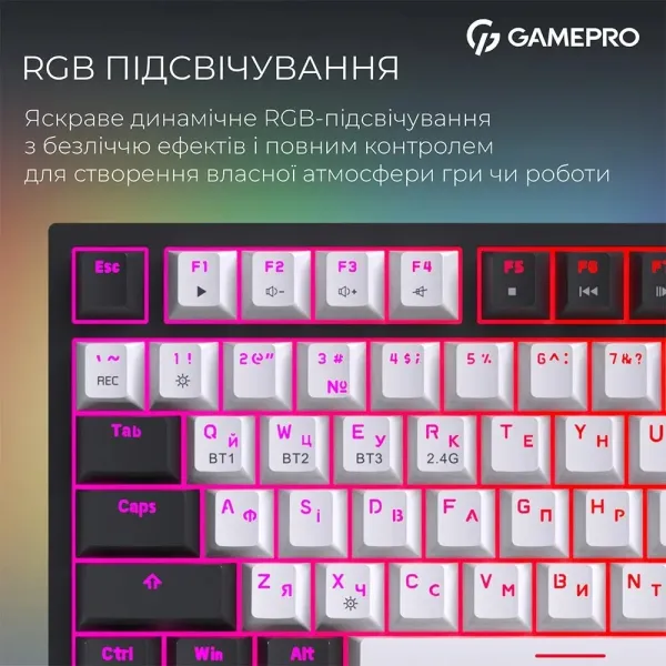 Клавіатура GamePro Asgard Valhalla Pro 75% Rainy switches (White) (UA)