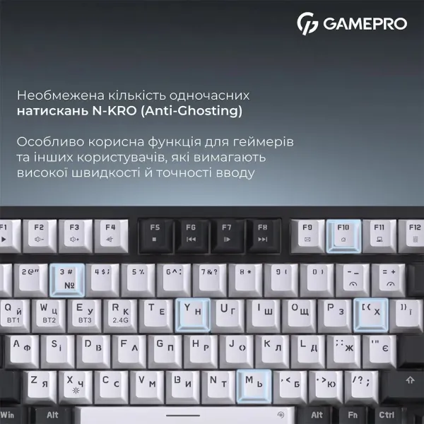Клавіатура GamePro Asgard Valhalla Pro 75% Rainy switches (White) (UA)