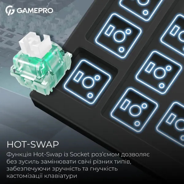 Клавіатура GamePro Asgard Valhalla MAX 75% Magnetic switches (Black) (UA