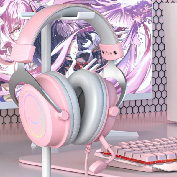 Ігрова гарнітура Fifine RGB H3P (Pink) (UA)