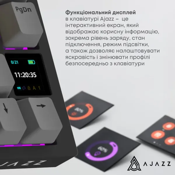 Клавіатура ігрова Ajazz AK820 PRO Flying Fish Switches (Black) (AK820PRO-FF-BGY) (UA)