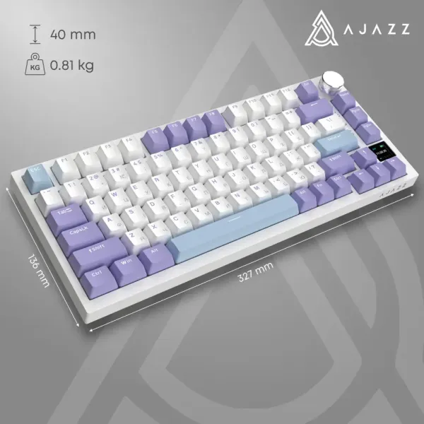Клавіатура ігрова Ajazz AK820 PRO Gift Switch (White/Purple) (AK820PRO-G-PWB) (UA)