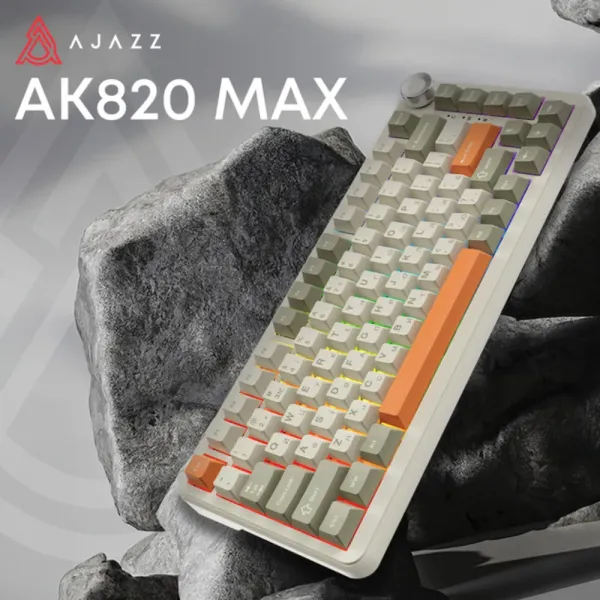 Клавіатура ігрова Ajazz AK820 MAX Flying Fish Switch (Retro) (AK820MAX-FF-R) (UA)