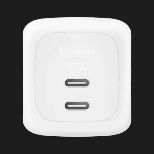Блок живлення Belkin Home Charger 67W 2хUSB-С GAN PD PPS (White)