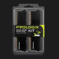 Оперативна памʼять Prologix Black DDR5 32GB 2x16GB 6000MHz (PRO32GB6000B5K)