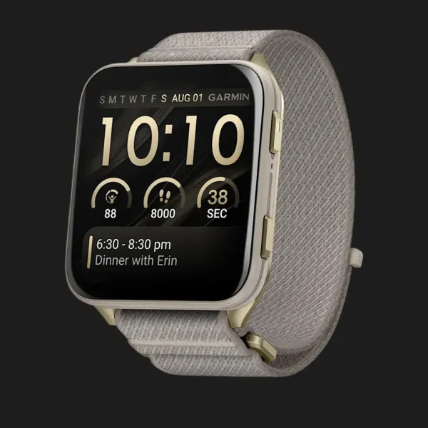 Garmin Venu X1 Soft Gold with Titanium Caseback and French Gray Nylon Band (010-02980-08/09)
