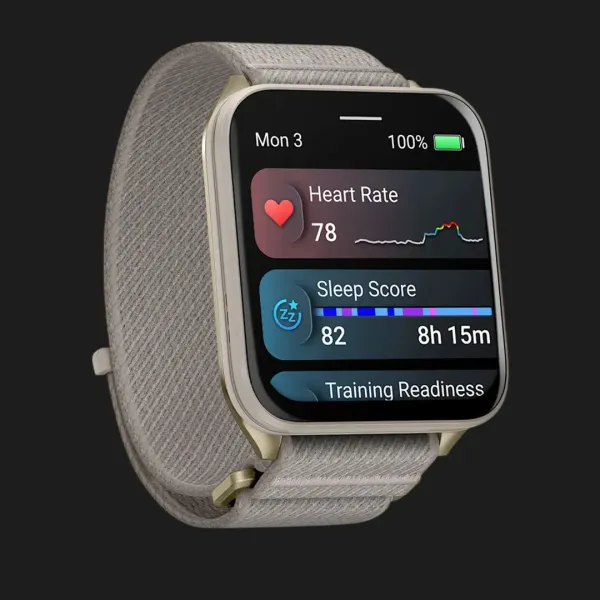 Garmin Venu X1 Soft Gold with Titanium Caseback and French Gray Nylon Band (010-02980-08/09)