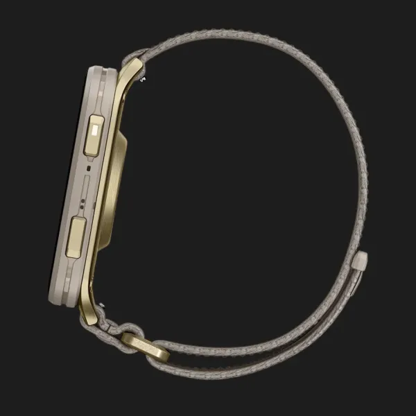 Garmin Venu X1 Soft Gold with Titanium Caseback and French Gray Nylon Band (010-02980-08/09)