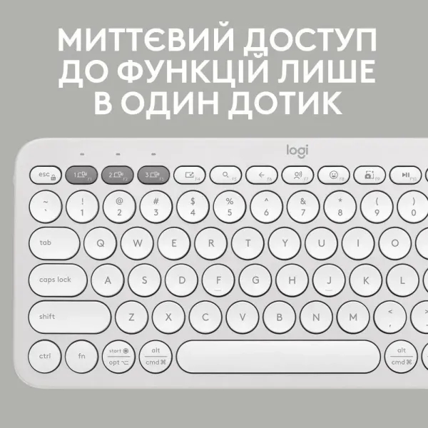Клавiатура Logitech Pebble Keys 2 K380s (White) (UA)
