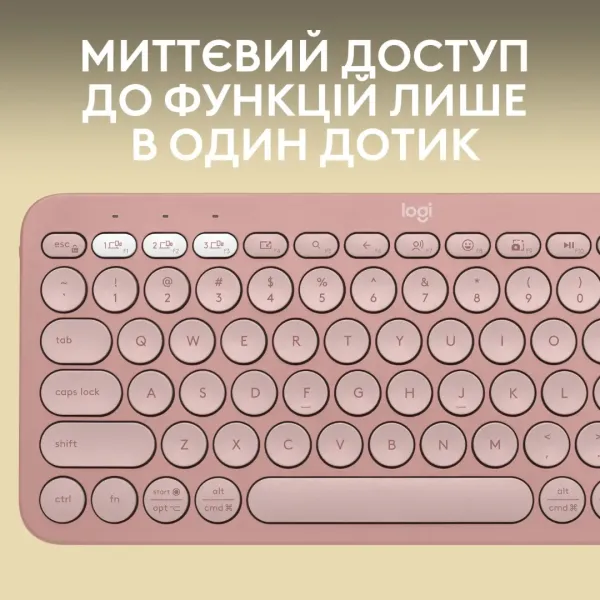 Клавiатура Logitech Pebble Keys 2 K380s (Rose) (UA)