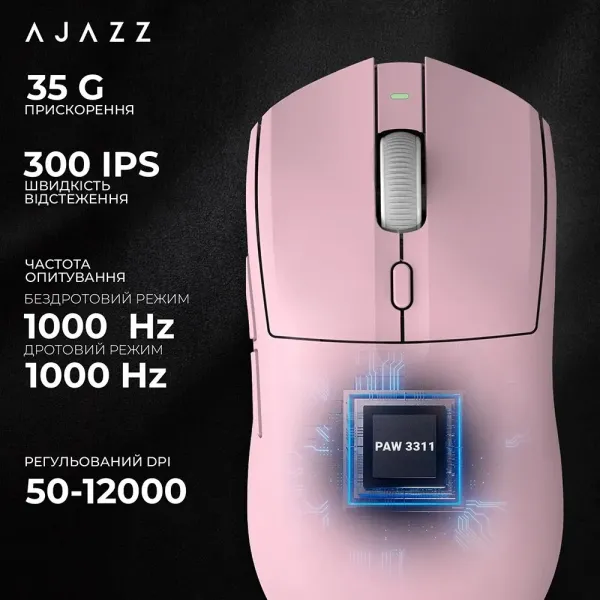 Ігрова миша Ajazz AJ139 V2 MC (Pink) (UA)