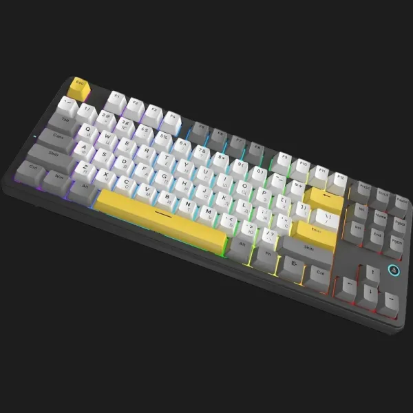 Клавіатура Ajazz AK870 V2 Flying Fish Switches (Black/Gray/Yellow) (UA)