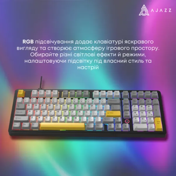 Клавіатура Ajazz AK980 MAX Magnetic Switch (Black/Gray/Yellow) (UA)