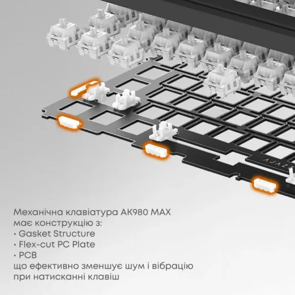 Клавіатура Ajazz AK980 MAX Magnetic Switch (Blue/White/Dark Blue) (UA)