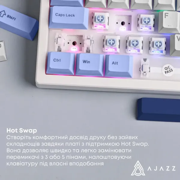 Клавіатура Ajazz AK980 MAX Magnetic Switch (Blue/White/Dark Blue) (UA)