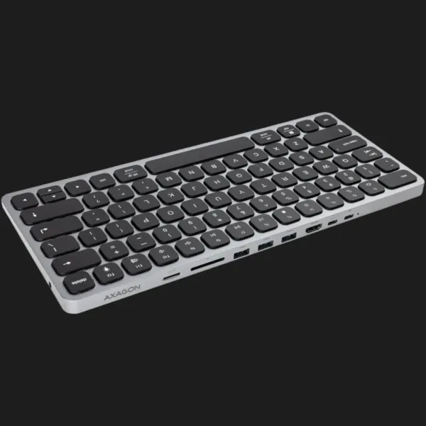 Клавіатура AXAGON HMC-KB 9 in 1 Layout USB (Silver/Black) (UA)