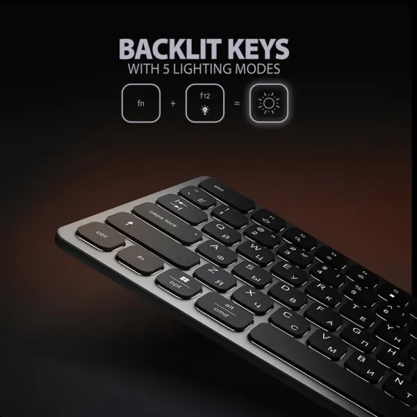 Клавіатура AXAGON HMC-KB 9 in 1 Layout USB (Silver/Black) (UA)