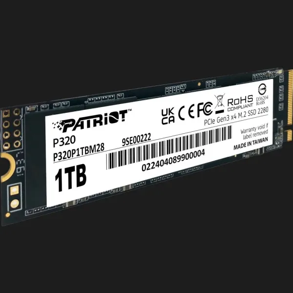 Накопичувач SSD Patriot P320 1TB NVMe PCIe 3.0 (P320P1TBM28)