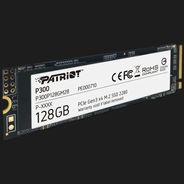 Накопичувач SSD Patriot P300 128GB NVMe PCIe 3.0 (P300P128GM28)