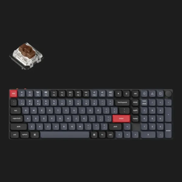 Ігрова клавіатура Keychron K17 Pro 103 Key RGB Hot-swap Gateron MX 2.0 Red (Black) (K17P-H1-UA)