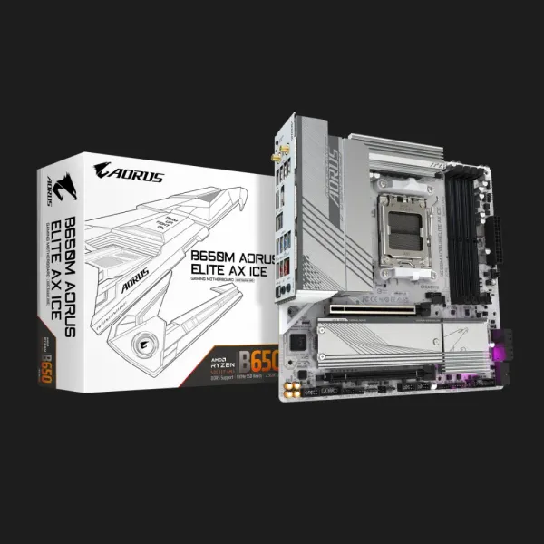 Материнська плата GIGABYTE B650M A ELITE AX ICE 1.1 (B650M A ELITE AX ICE 1.1)