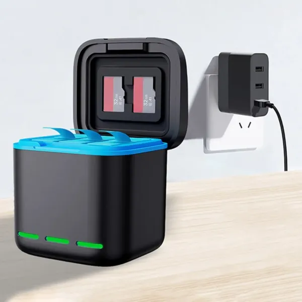 Зарядний пристрій для GoPro Hero 13 Portable Battery Charger 3 Slot Charging Box