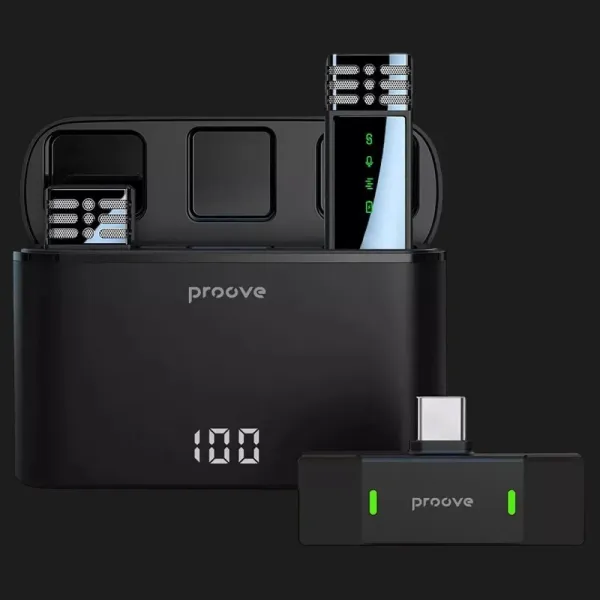 Бездротовий петличний мікрофон Proove Record Type-C + Lightning