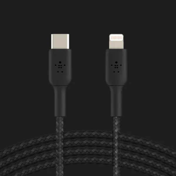Кабель Belkin Braided USB-С to Lightning 1m (Black)