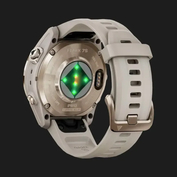 Garmin Fenix 7S Pro Sapphire Solar Soft Gold with Light Sand Band