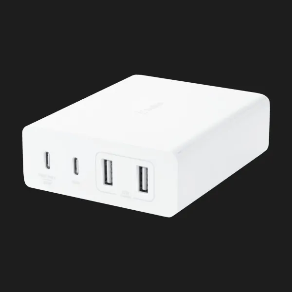 Зарядний пристрій Belkin 4-Port GaN 108W 2x USB-C, 2x USB-A (White)