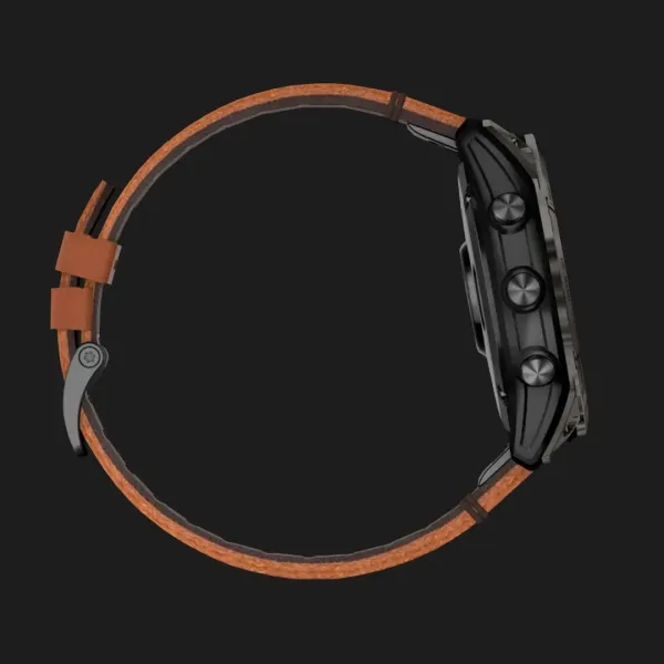 Garmin Epix Pro (Gen 2) Sapphire 51mm Carbon Gray DLC Titanium with Brown Leather Band