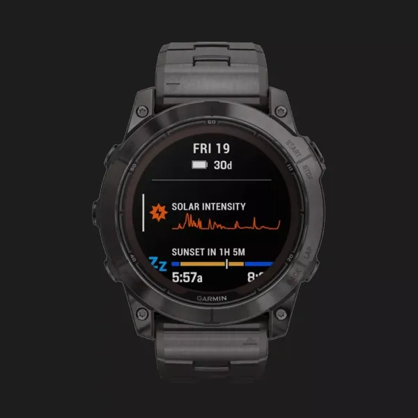 Garmin Fenix 7X Pro Sapphire Solar Carbon Gray DLC Titanium with Titanium Band