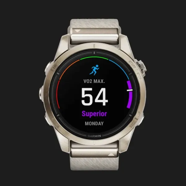 Garmin Epix Pro (Gen 2) Sapphire 42mm Soft Gold with Cream Heathered Nylon Band