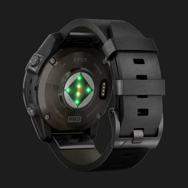 Garmin Epix Pro (Gen 2) Sapphire 47mm Carbon Gray DLC Titanium with Black Leather Band