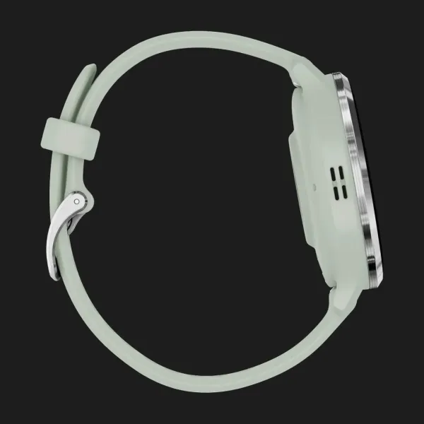 Garmin Venu 3S Silver Stainless Steel Bezel with Sage Gray Case and Silicone Band