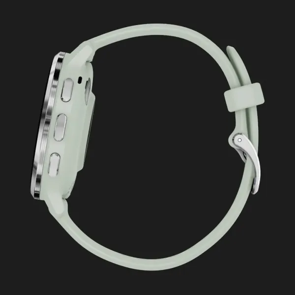 Garmin Venu 3S Silver Stainless Steel Bezel with Sage Gray Case and Silicone Band