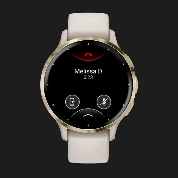 Garmin Venu 3S Soft Gold Stainless Steel Bezel with Ivory Case and Silicone Band