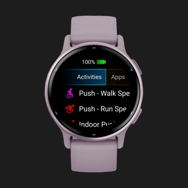 Garmin Vivoactive 5 Metallic Orchid Aluminum Bezel with Orchid Case and Silicone Band