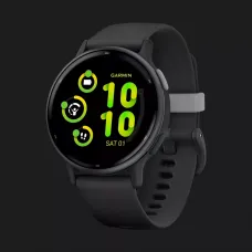 Garmin Vivoactive 5 Slate Aluminum Bezel with Black Case and Silicone Band