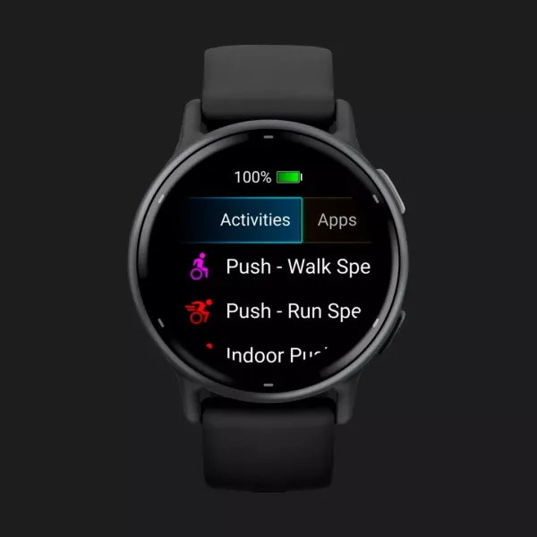 Garmin Vivoactive 5 Slate Aluminum Bezel with Black Case and Silicone Band