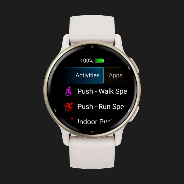 Garmin Vivoactive 5 Cream Gold Aluminum Bezel with Ivory Case and Silicone Band