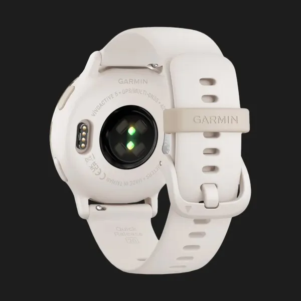 Garmin Vivoactive 5 Cream Gold Aluminum Bezel with Ivory Case and Silicone Band