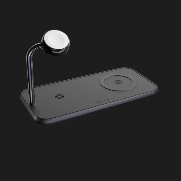 Беспровідна зарядка Zens Dual + Watch Aluminium Wireless Charger (Black) (ZEDC05BM/00)