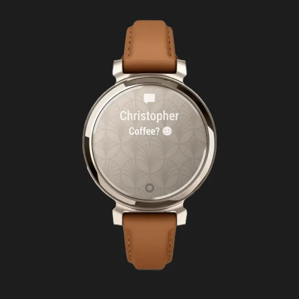 Garmin Lily 2 Classic Cream Gold with Tan Leather Band