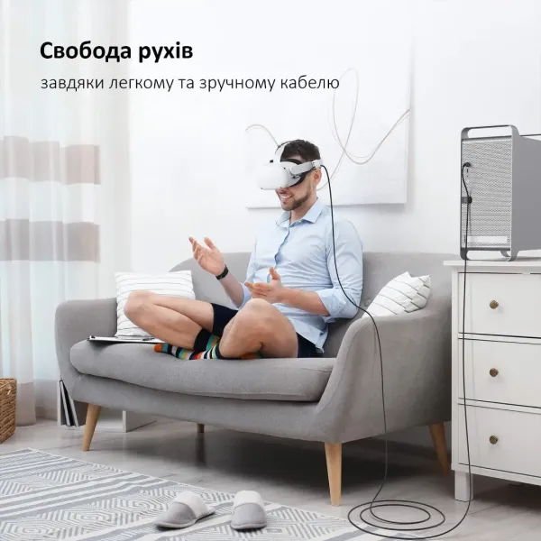 Кабель KIWI USB-A to USB-C для Oculus Quest 3/3s (Black)