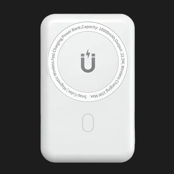 Портативний акумулятор Power Bank Wiwu Snap Cube 10000mAh MagSafe Wireless + Stand (White)