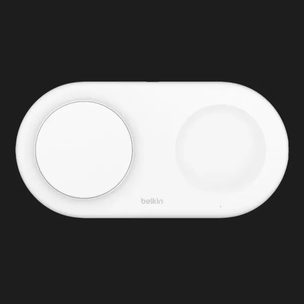 Безпровідна зарядка Belkin 2в1 15 Вт Pad Qi2 (White)