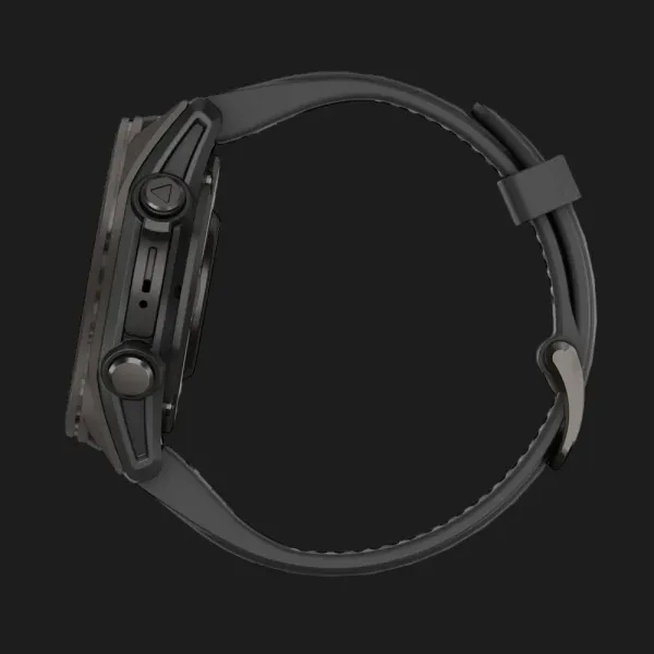 Garmin Fenix 8 43mm AMOLED Sapphire Carbon Gray DLC Titanium with Black/Pebble Gray Silicone Band