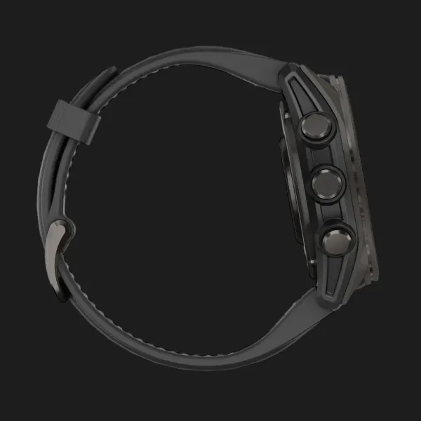 Garmin Fenix 8 43mm AMOLED Sapphire Carbon Gray DLC Titanium with Black/Pebble Gray Silicone Band